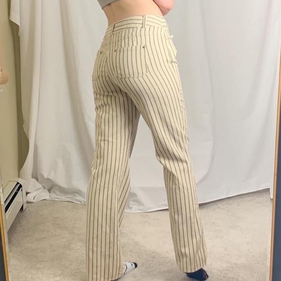Cream Pants with Black Pinstrips - Picture 2 of 3